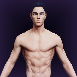 Transhumanist realistic middle poly 3D model