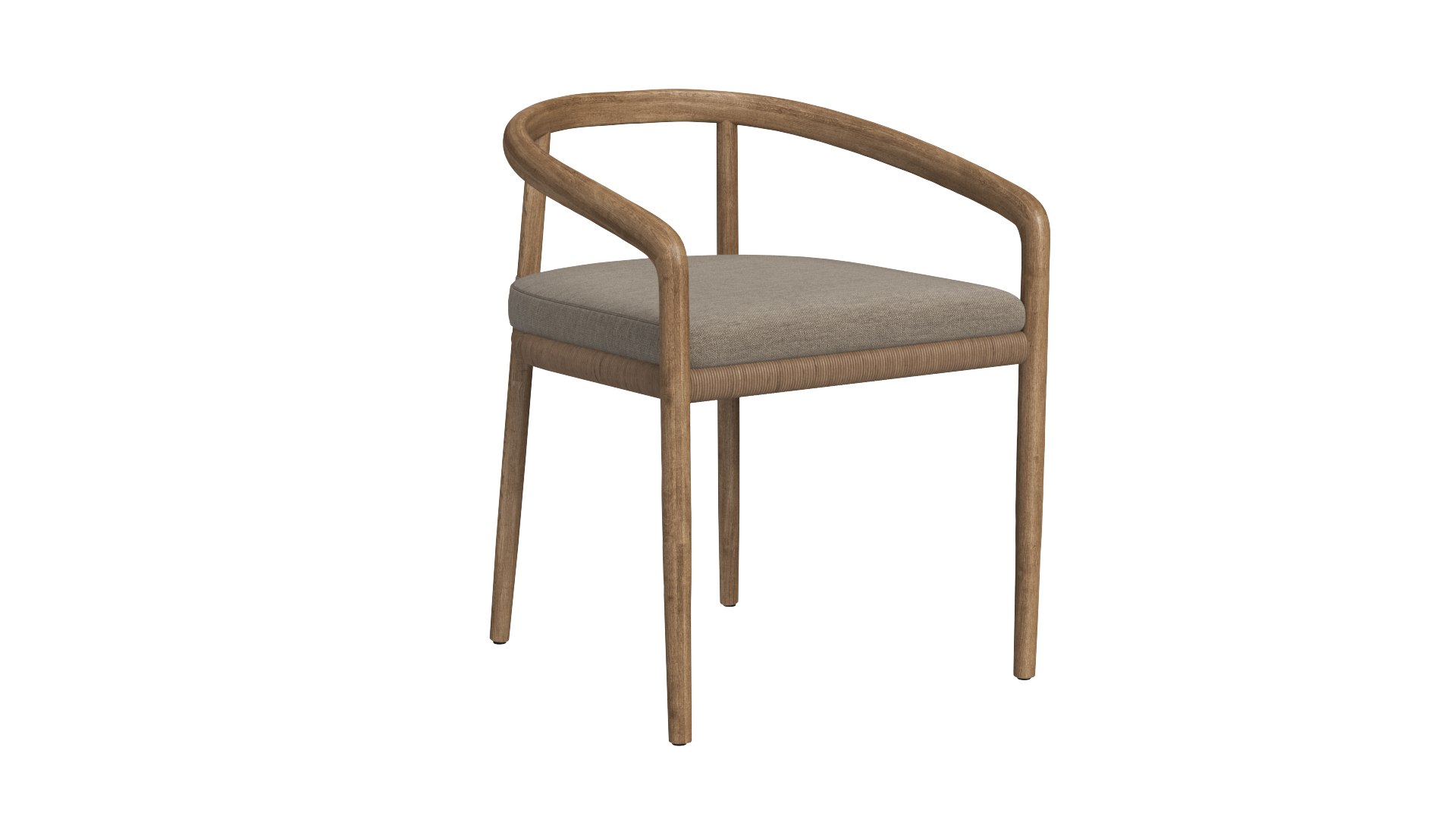 3D RH Evia Teak Dining Chair TurboSquid 2155797