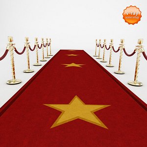 3d red carpet velvet rope