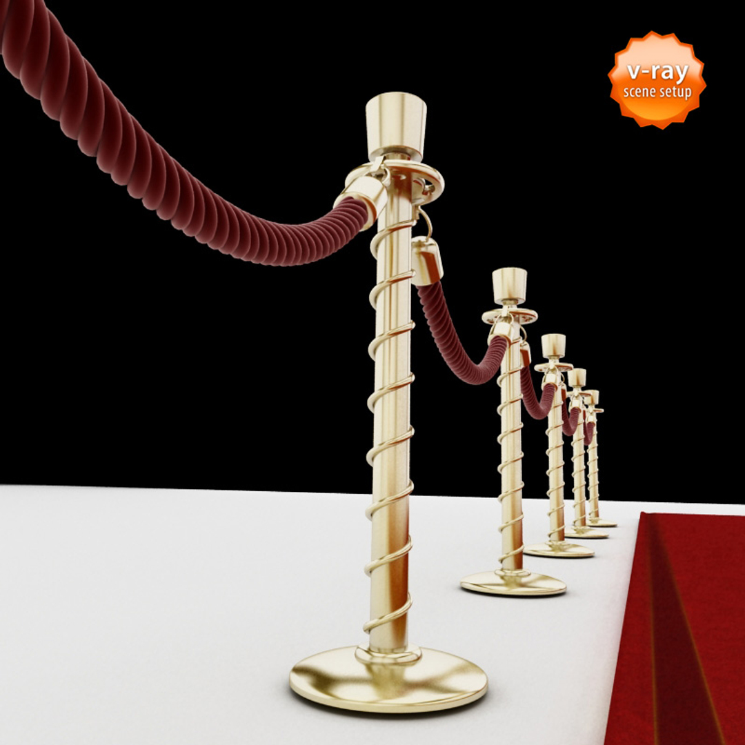 3d red carpet velvet rope