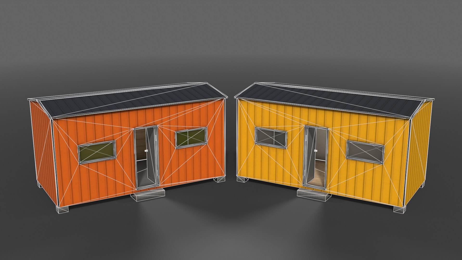 3D PBR Shed House B 20ft V3 Model - TurboSquid 2127248