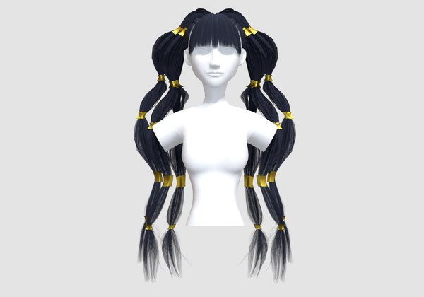 3D Ponytails Stylized Hairstyle model - TurboSquid 1940725