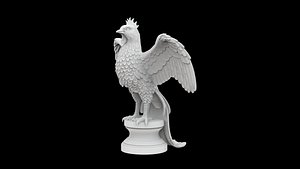 3D Phoenix on Pedestal 3D Print Model