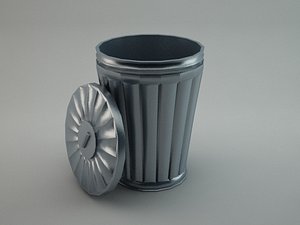 Simple Trash Can / Waste Bin, 3D CAD Model Library