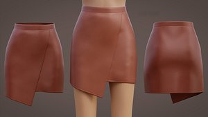 Sexy Brown Leather Skirt