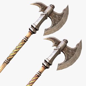 Medieval Weapons Two Handed Axe Halberd