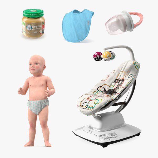 3D Baby Boy with Child Accessories Collection 7 model