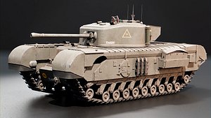 3D Churchill Mk VII A22F - WW2 British Heavy Tank