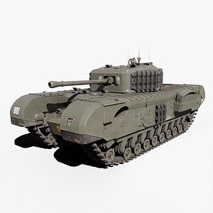 3D Churchill Mk VII A22F - WW2 British Heavy Tank