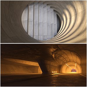 3D model 2 Futuristic Tunnels