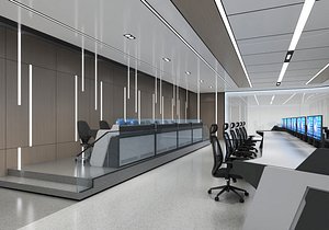 Command room monitoring center 3D model
