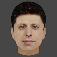 Sam Altman Head - Low poly head for game