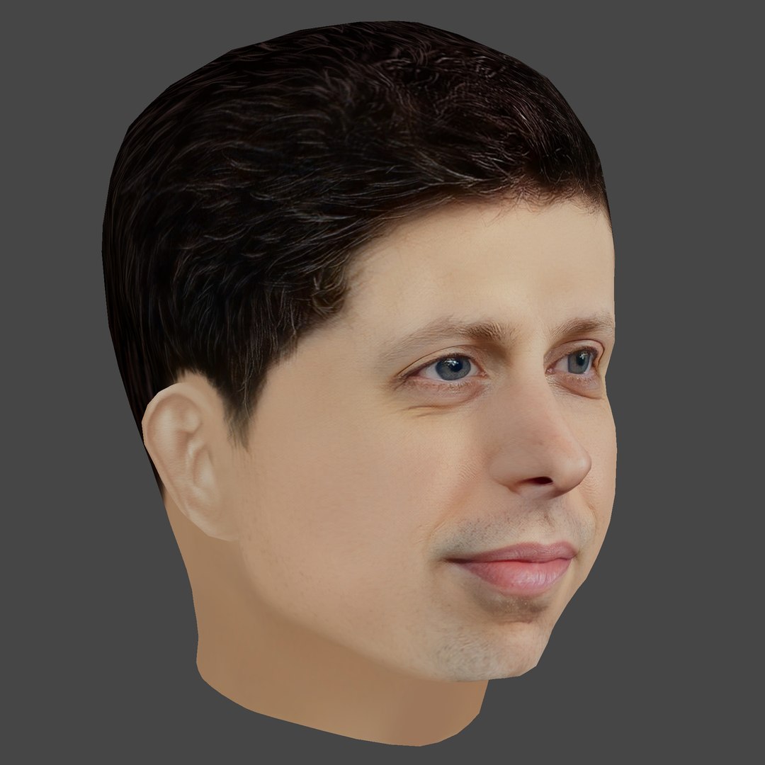 3D Sam Altman Head - Low Poly Head For Game Model - TurboSquid 2289214