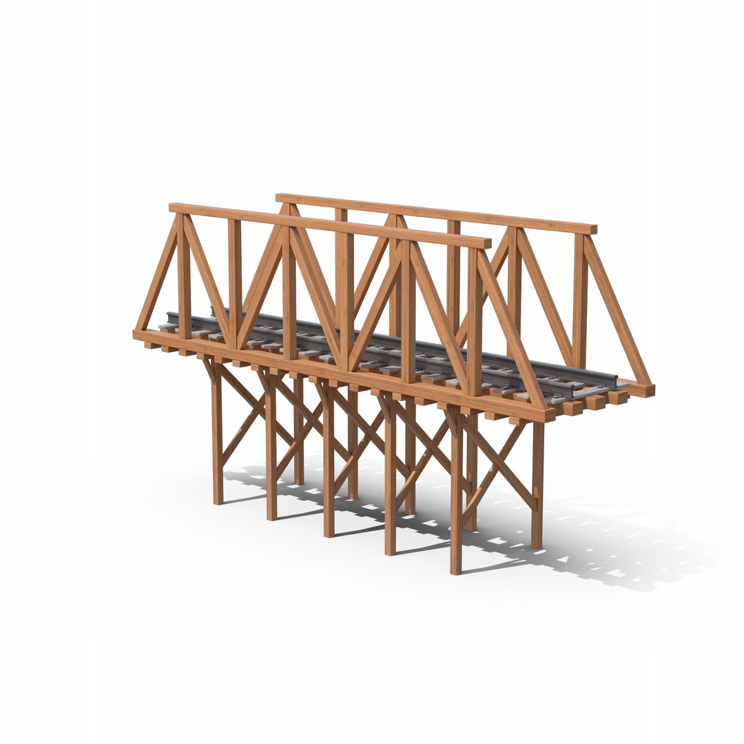 Wooden Railroad Bridge 3D - TurboSquid 2119895