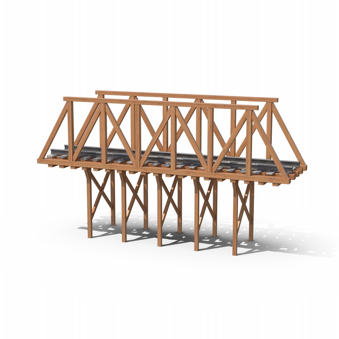 Wooden Railroad Bridge 3D - TurboSquid 2119895