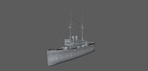3D model ww1 battleship