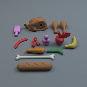 lego apple bannana 3D model