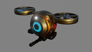 3D Sci-Fi Drone - Low Poly - Game Ready - PBR