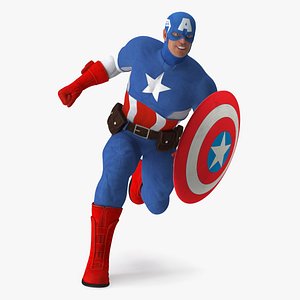 Comics Character Captain America Running Pose