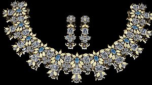 Diamond Satting Beautiful Neckless-Earring 3D