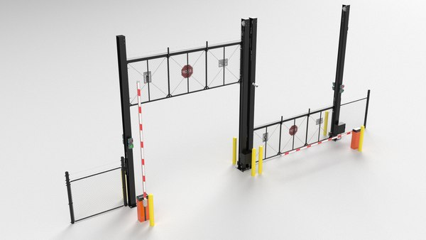 3D Industrial Double Vertical Gates - TurboSquid 1764087