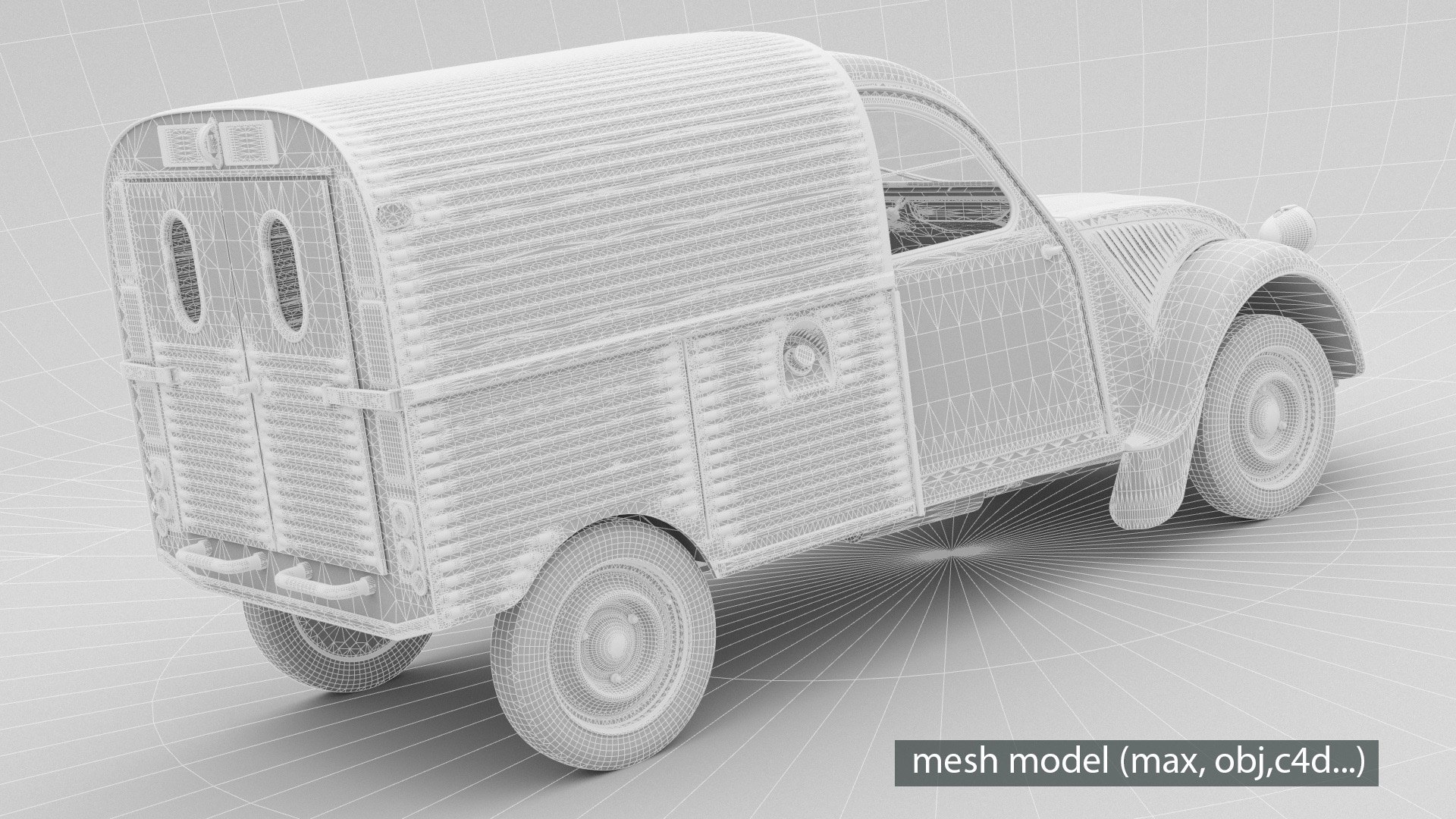 3D Citroen 2CV Fourgonnette 1958 https://p.turbosquid.com/ts-thumb/D5/A2uPxy/rj/wire8/jpg/1668457516/1920x1080/fit_q87/cf8d4e08dca96a4078c7c70ebb2a2bcd2d276c1e/wire8.jpg