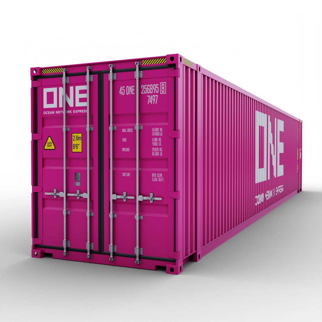 3D Container 45FT High Cube ONE model - TurboSquid 2087098