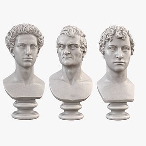 Male Neoclassical Busts 3D model