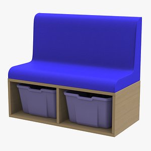 Single-faced Storage Seat 3D