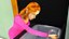 Lavabo e personaggio femminile truccato