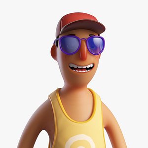 Cartoon Beach Man