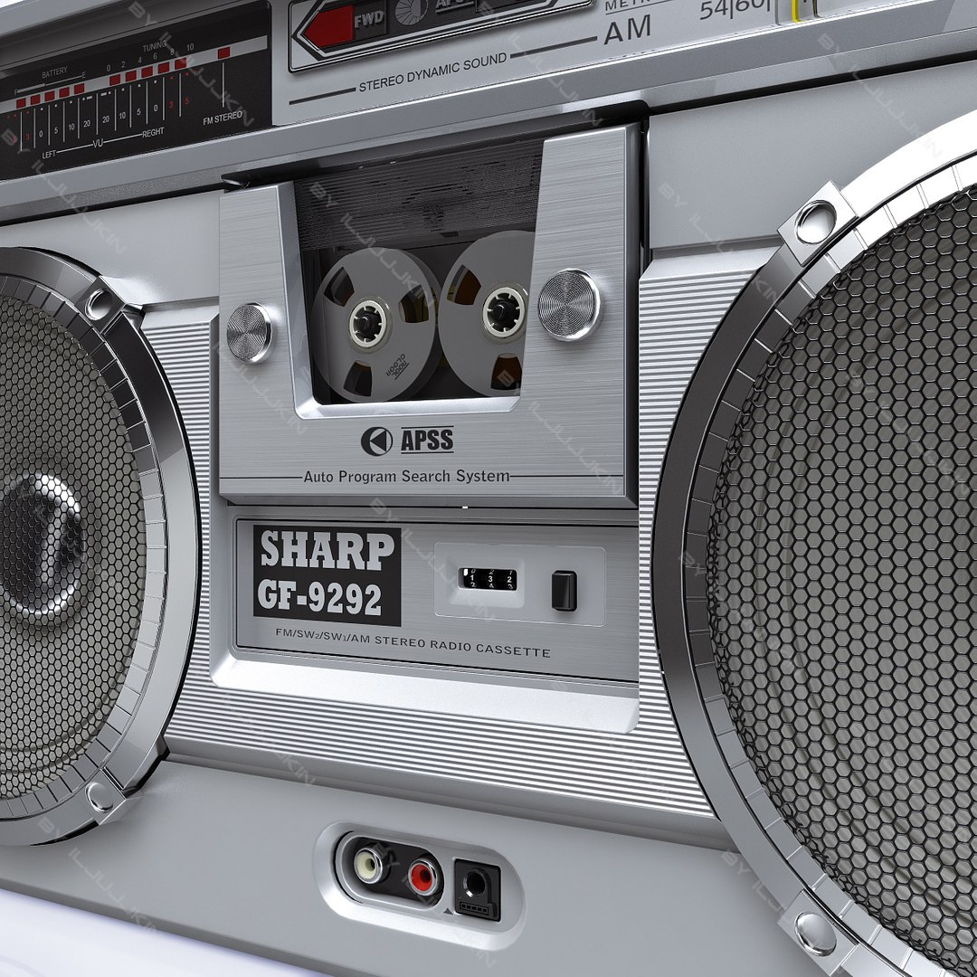 3d Model Of Retro Boombox Sharp Gf-9292