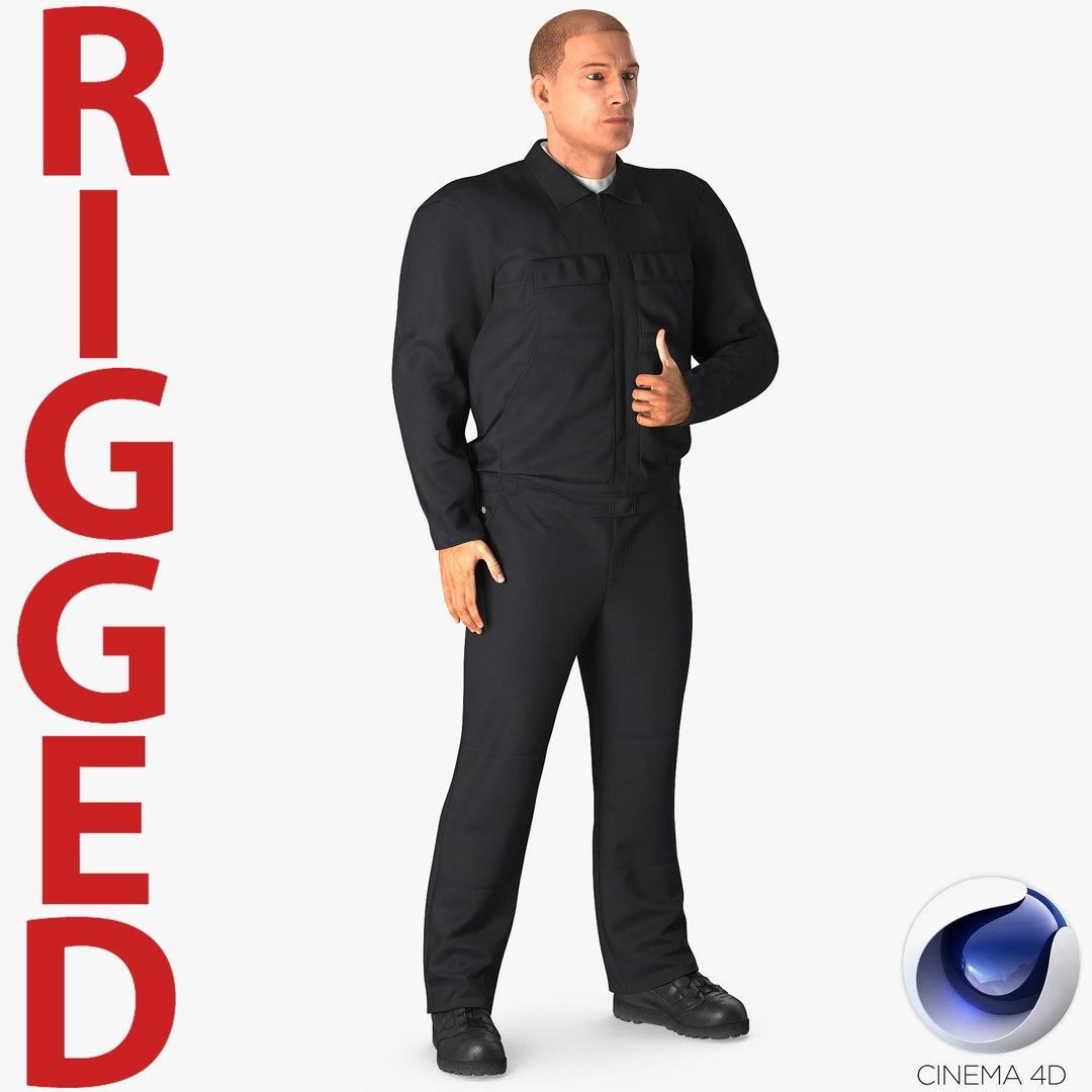 Worker Rigged for Cinema 4D 3D model preview