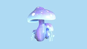3D Fantasy Mushroom A01 Blue Purple - Scene Backdrop Design