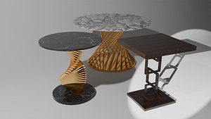 Gold and Marble Table Pack 3D model