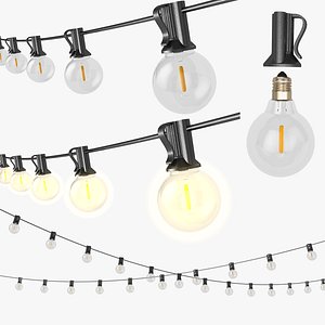 3D Garland Outdoor String Lights model