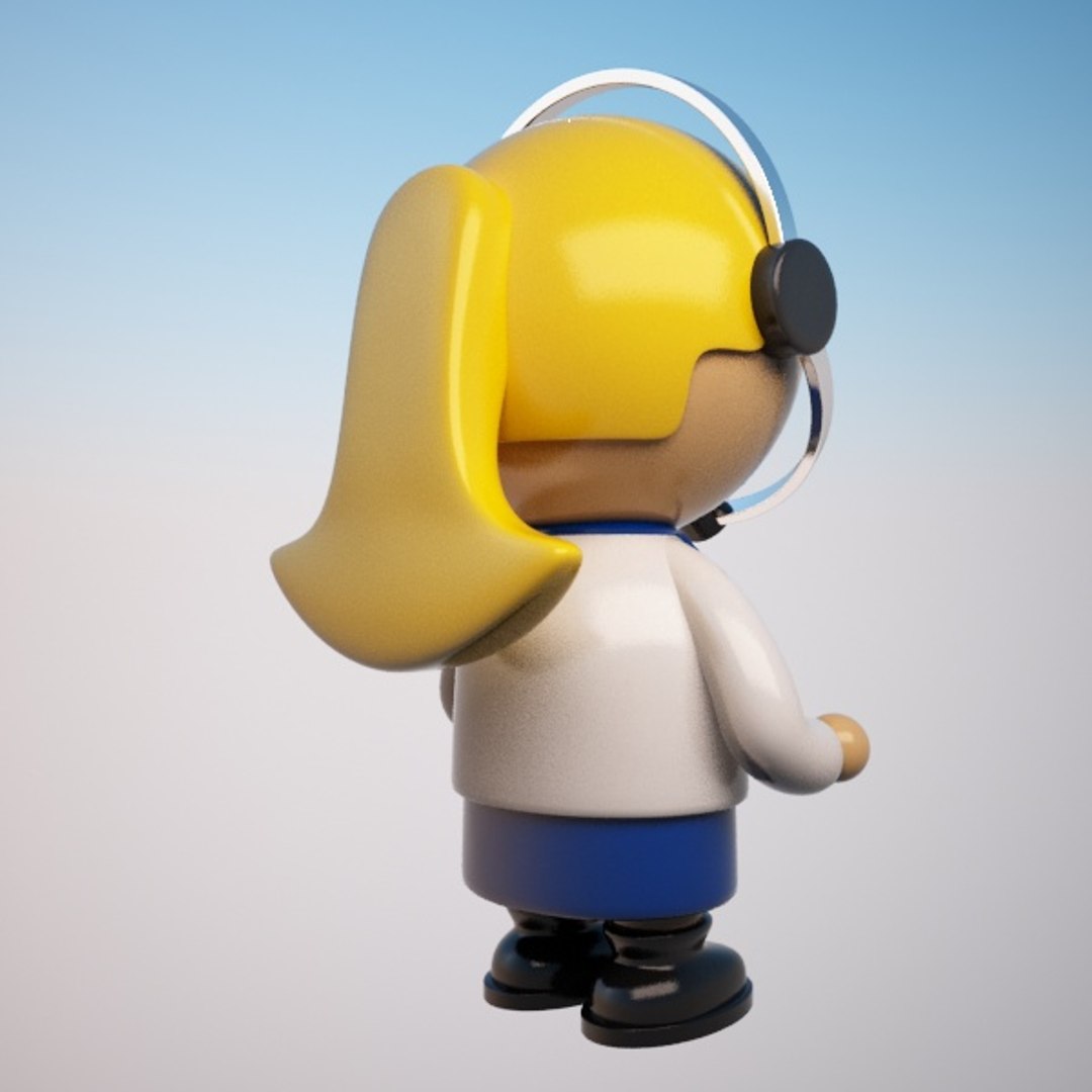 3d Cartoon Operator Character Model