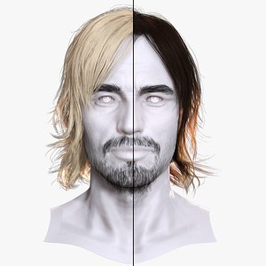Shaggy Hair  Beard Combo - Game-Ready 3D Asset