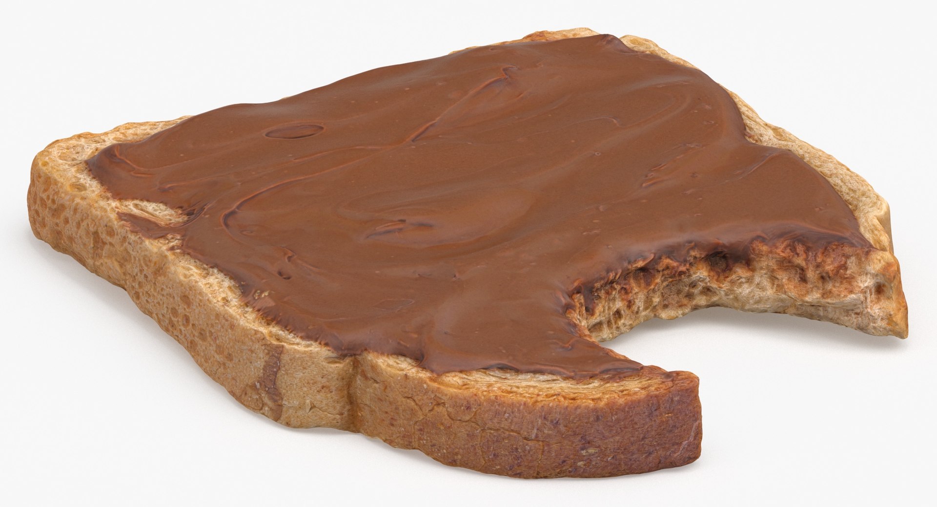 Toast With Dark Chocolate 01 Bitten 3D Model - TurboSquid 2071826