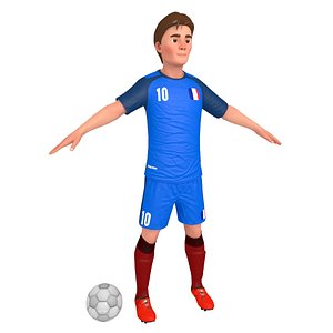 3D cartoon soccer player