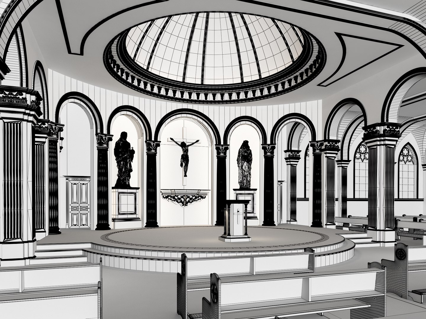 Church Interior 10 3D - TurboSquid 2187184