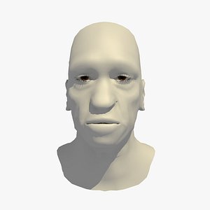 Rigged 70 Year Old African Male Base Head Mesh V1