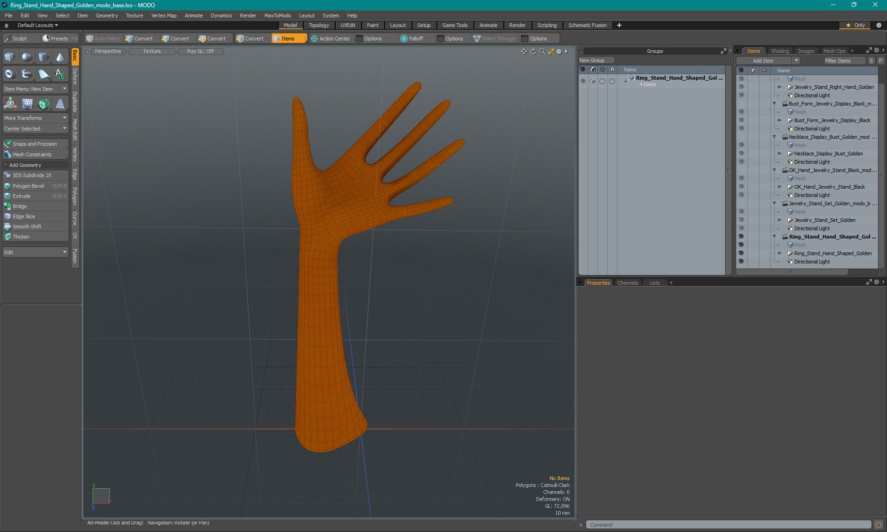 3D Ring Stand Hand Shaped Golden Model - TurboSquid 2304576