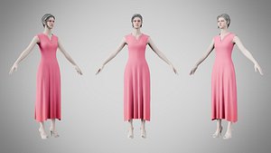 3D model Dress 44 Brink Pink