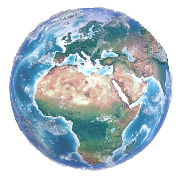 3D relief earth globe world model
