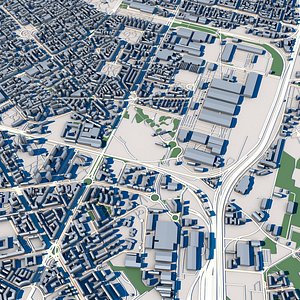 3D Part of Milan City Italy