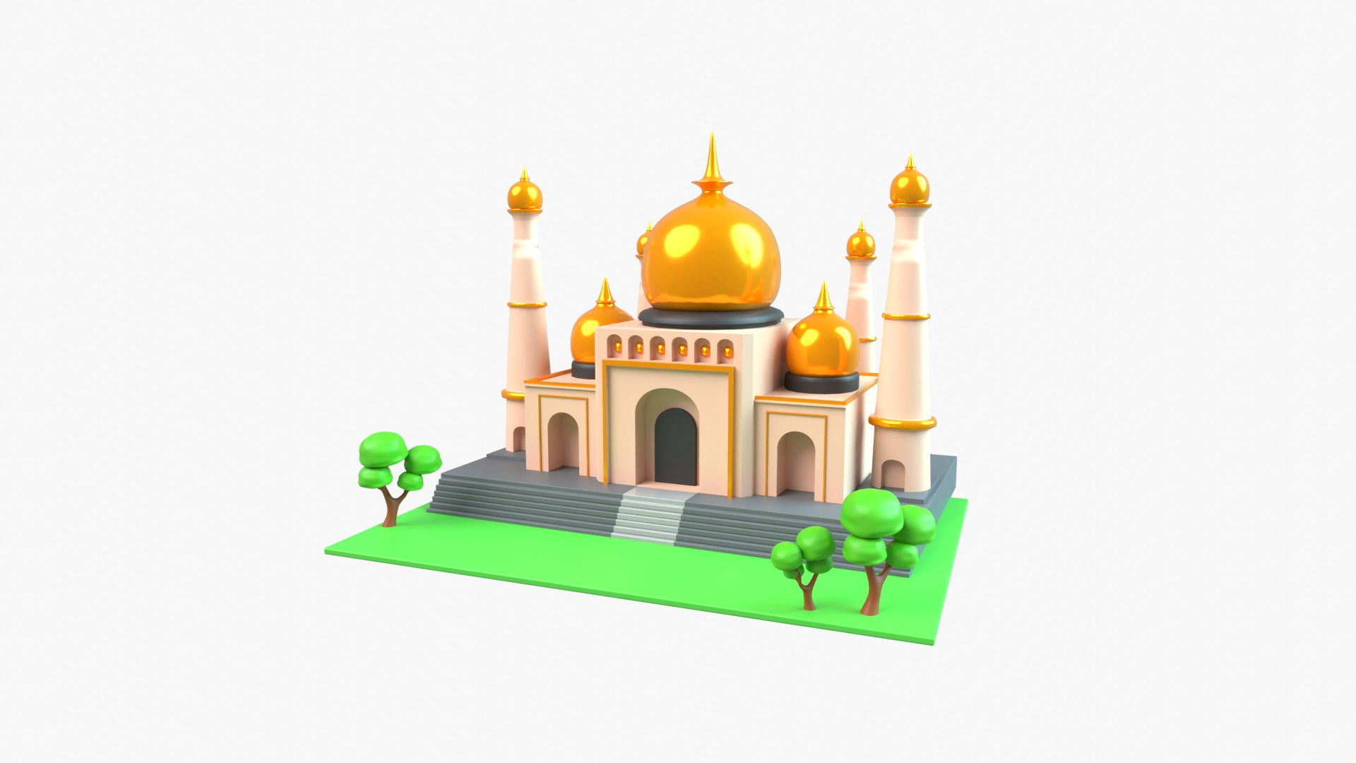 Mosque 3D Illustration 3D Model - TurboSquid 2238333