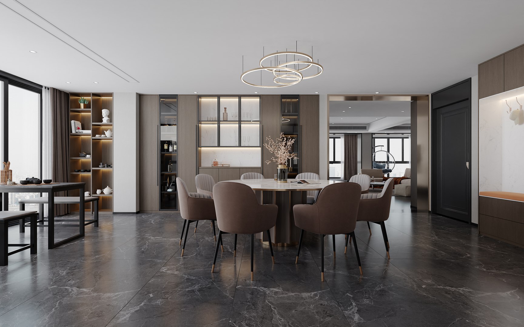3D Modern Luxury Open Living And Dining Room Interior - TurboSquid 2418097