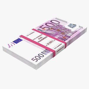 500 euro banknotes 3D model