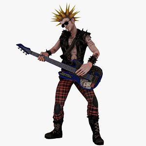 Rock Guitarist 3D Model 3D model